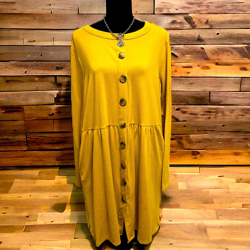 Zenana Mustard Long Sleeved Dress